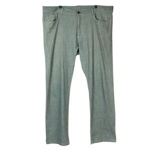 Canali Green Denim Regular Fit Jeans 40 Button Zip Straight Leg Made in Italy